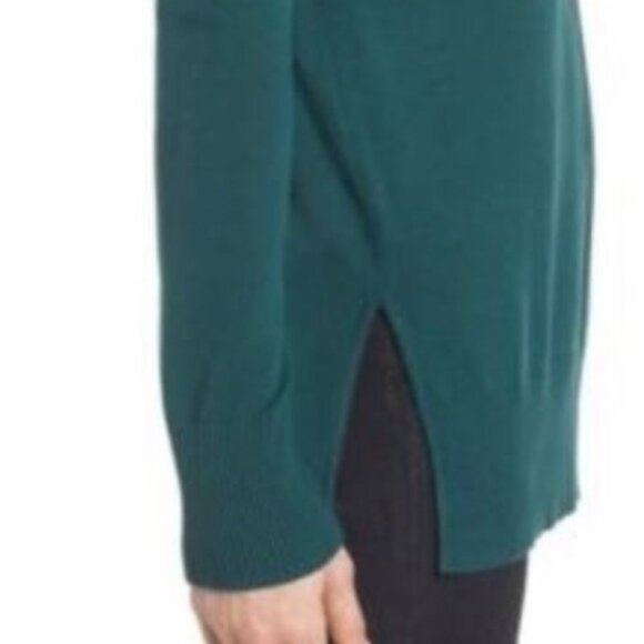 TROUVE, Long sleeve pullover hunter green tunic sweater - Picture 6 of 11